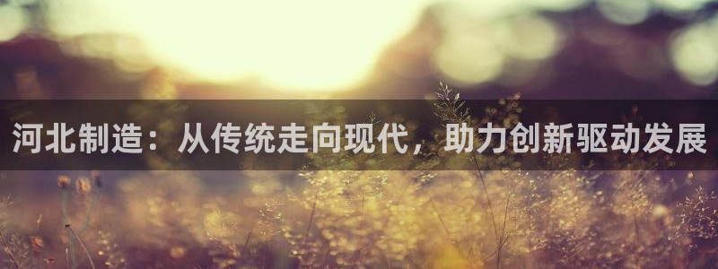 金叔直播天宏娱乐直播：河北制造：从传统走向现代，助力创新驱动