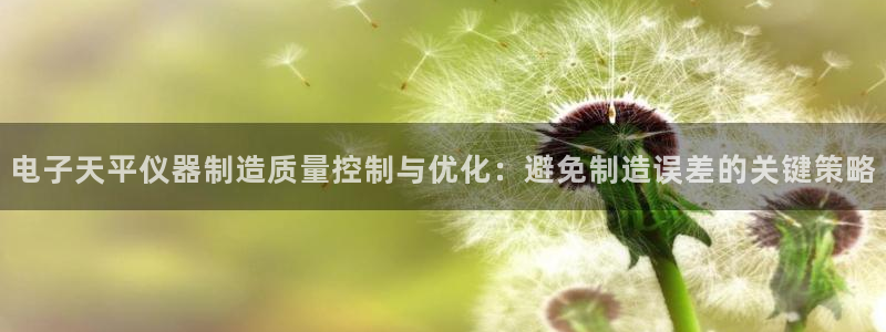 天宏娱乐传媒岳阳：电子天平仪器制造质量控制与优化：避免制造误