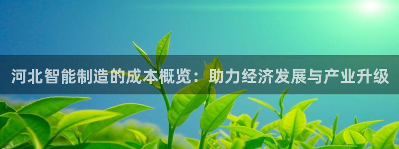 天宏3娱乐：河北智能制造的成本概览：助力经济发展与产业升级