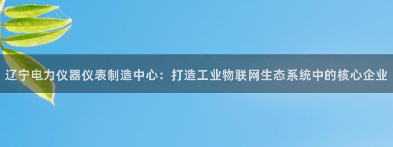 天宏娱乐官网平台：辽宁电力仪器仪表制造中心：打造工业物联网生